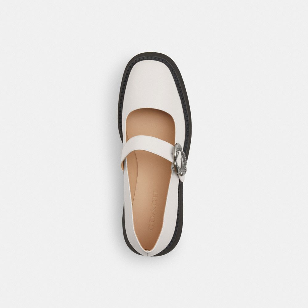 Coach Tea Rose Platform Mary Jane Chalk