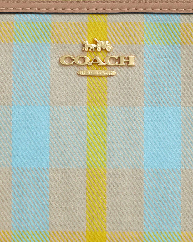 Corner Zip Wristlet With Plaid Print Im-Bright Maize Multi Im-Bright Maize Multi