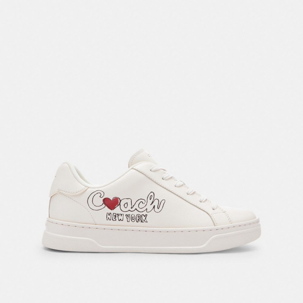 Coach High Line Sneaker With Heart Chalk Multi