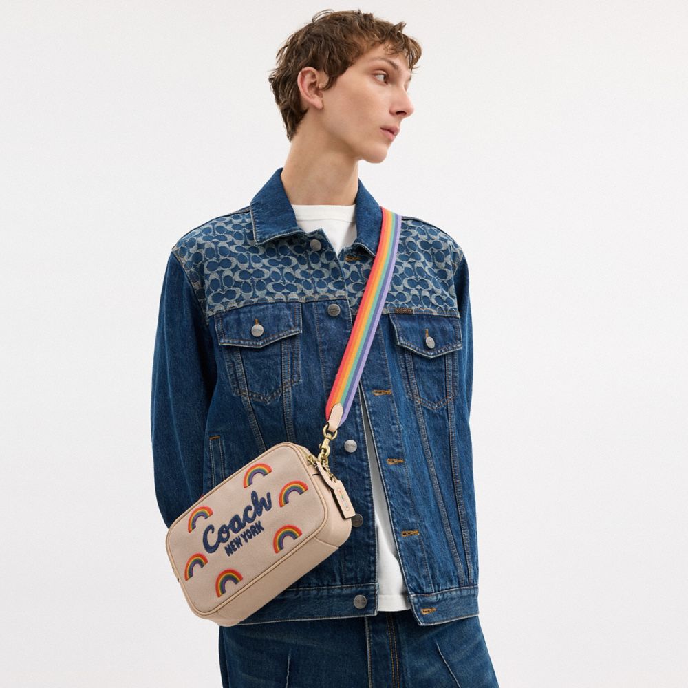 Coach Theo Camera Bag With Rainbow Ivory Multi