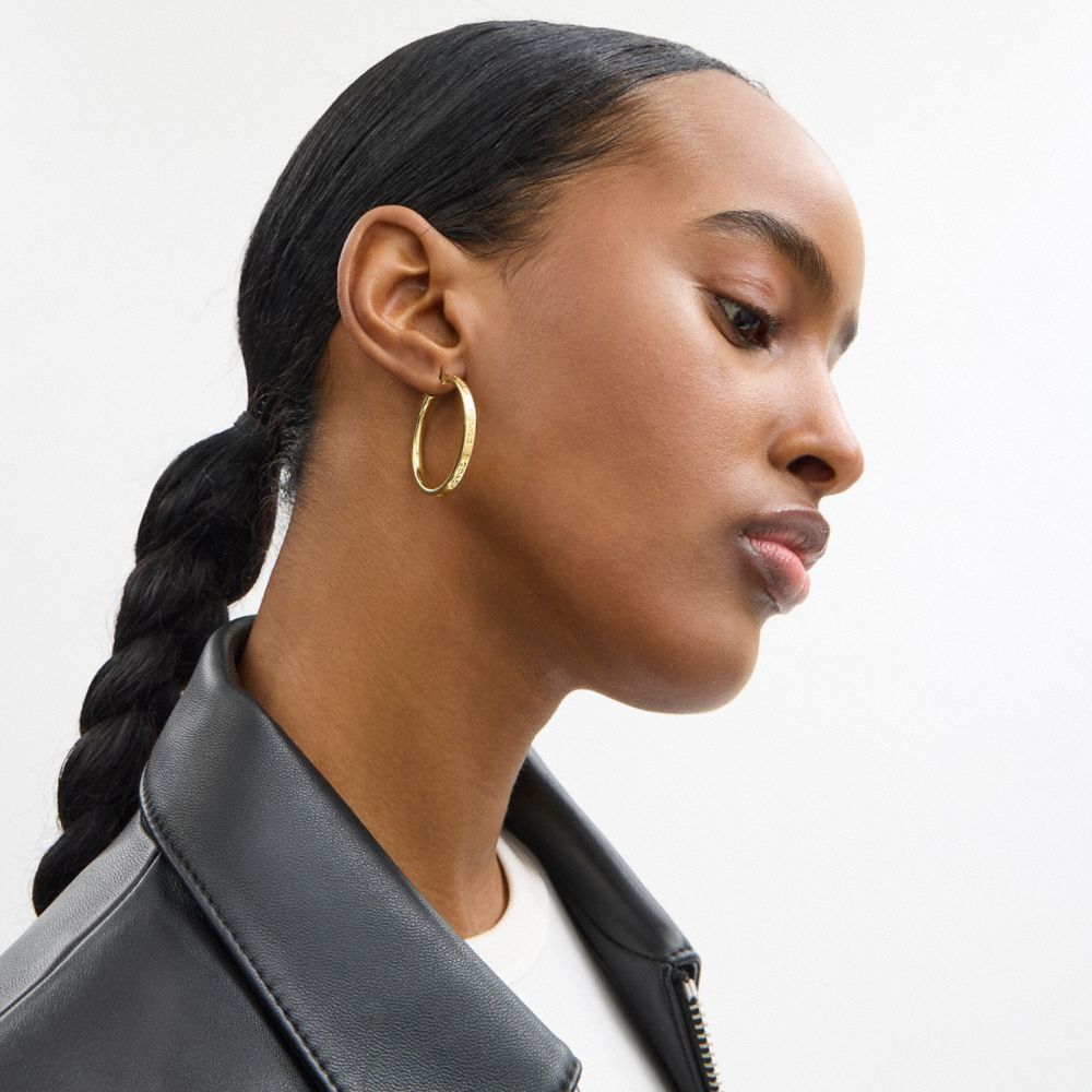 Coach Coach Medium Hoop Earrings Gold