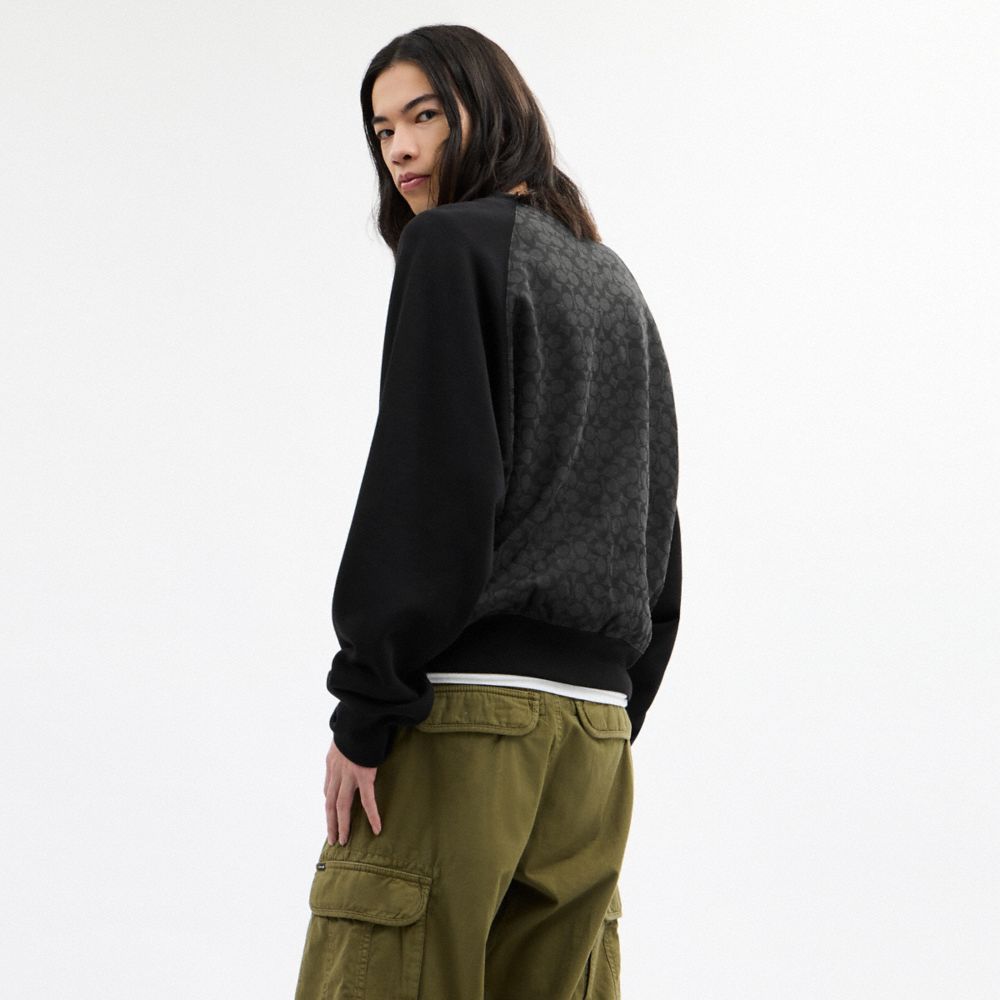 Coach Signature Crewneck Sweatshirt Charcoal Signature