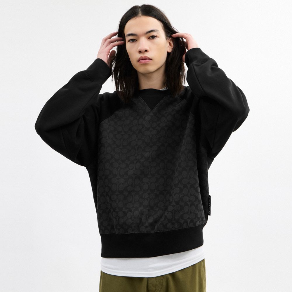 Coach Signature Crewneck Sweatshirt Charcoal Signature