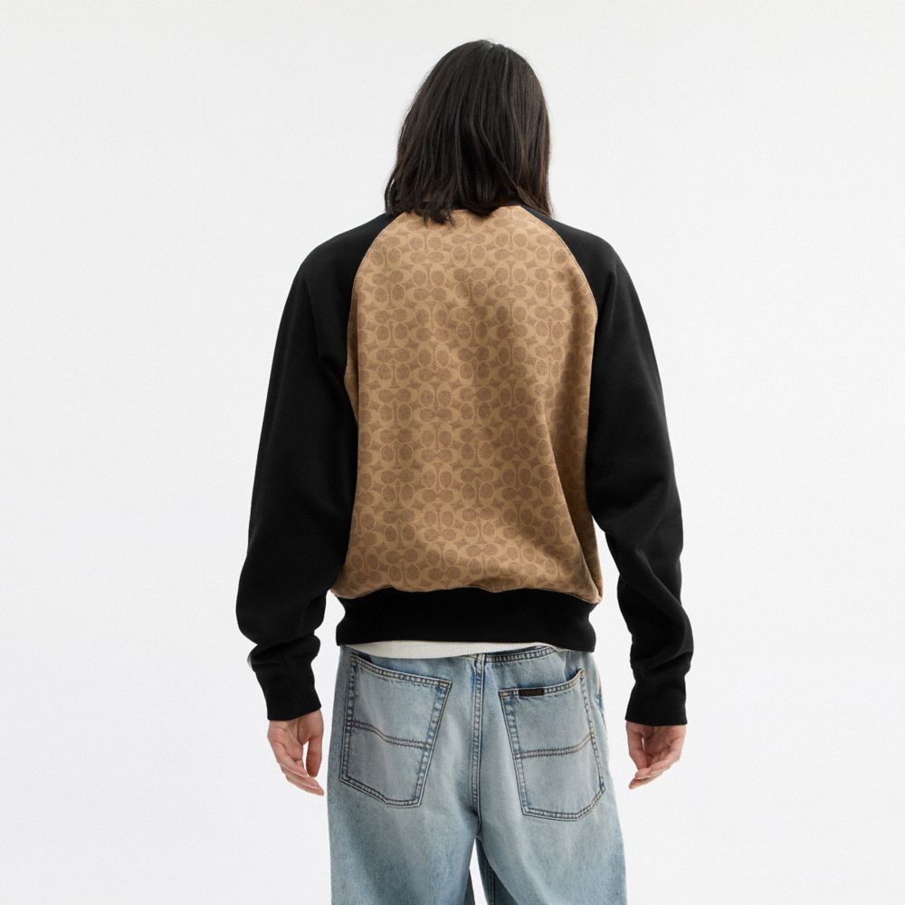 Coach Signature Crewneck Sweatshirt Tan Signature