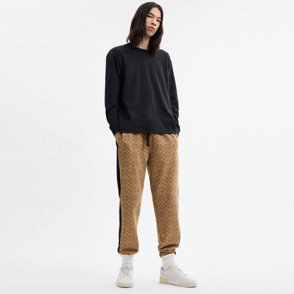 Coach Signature Sweatpants Tan Signature