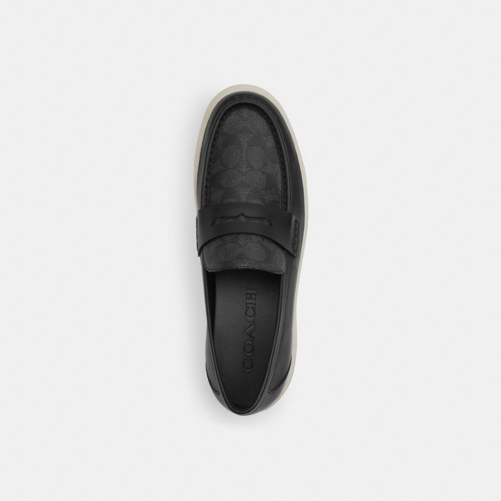 Coach Hybrid Loafer With Signature Canvas Charcoal Black