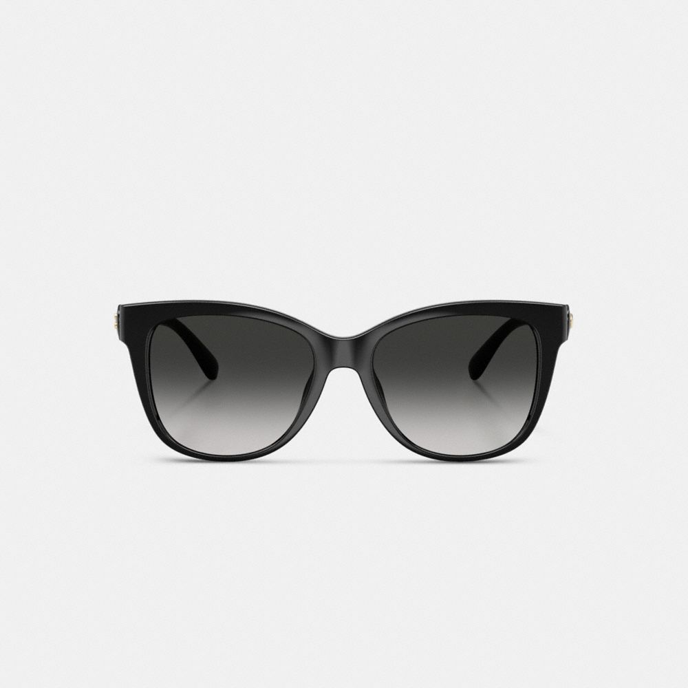 Coach Signature Heart Oversized Square Sunglasses Black