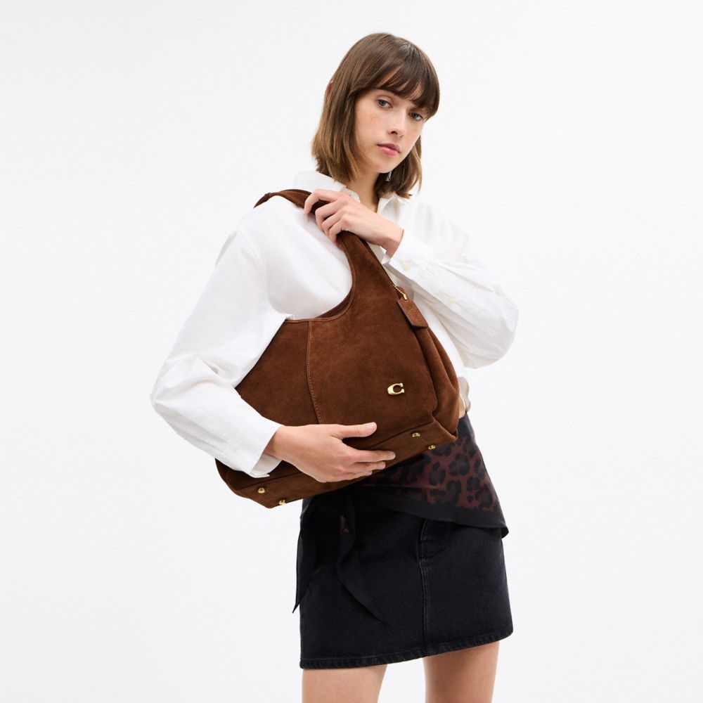 Coach Lana Shoulder Bag Brass Warm Brown