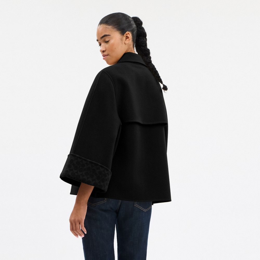 Coach Wool Swing Coat Black