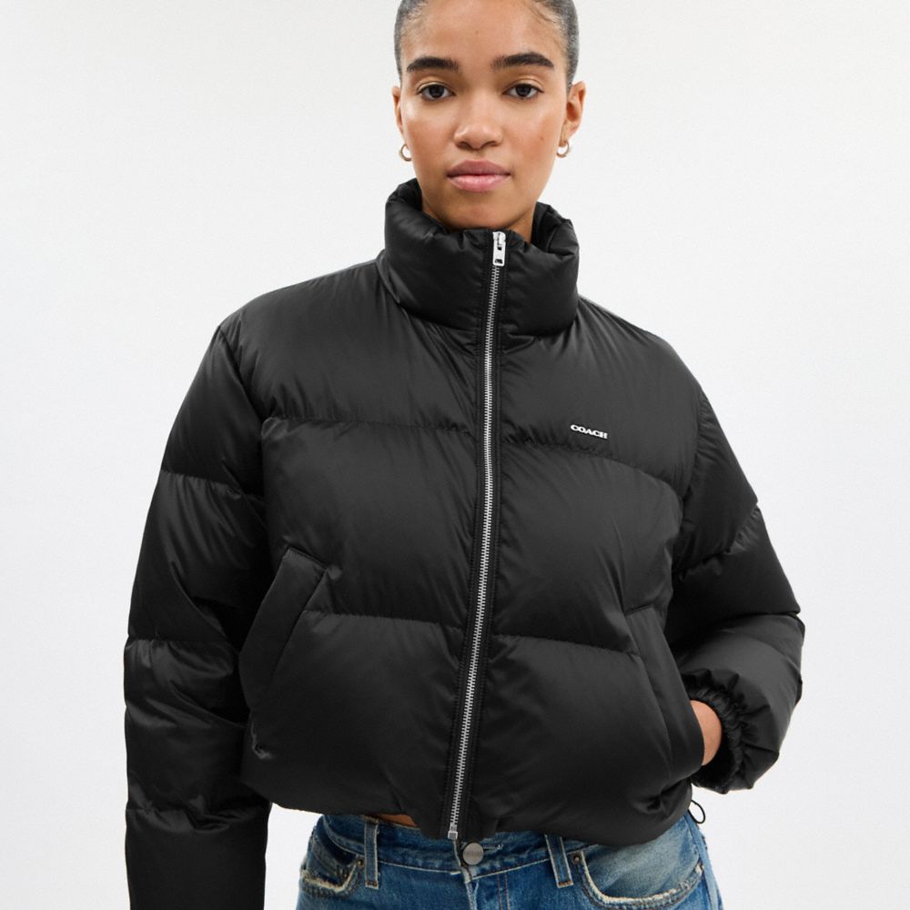 Coach Short Cropped Puffer Jacket Black