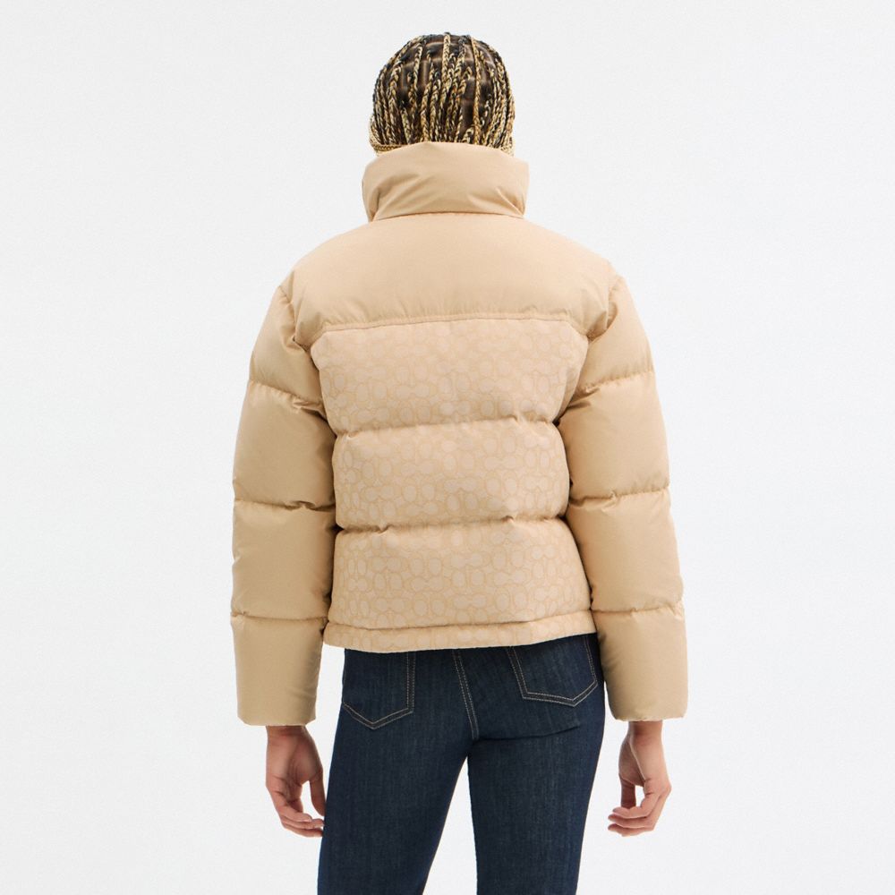 Coach Signature Down Jacket Light Khaki