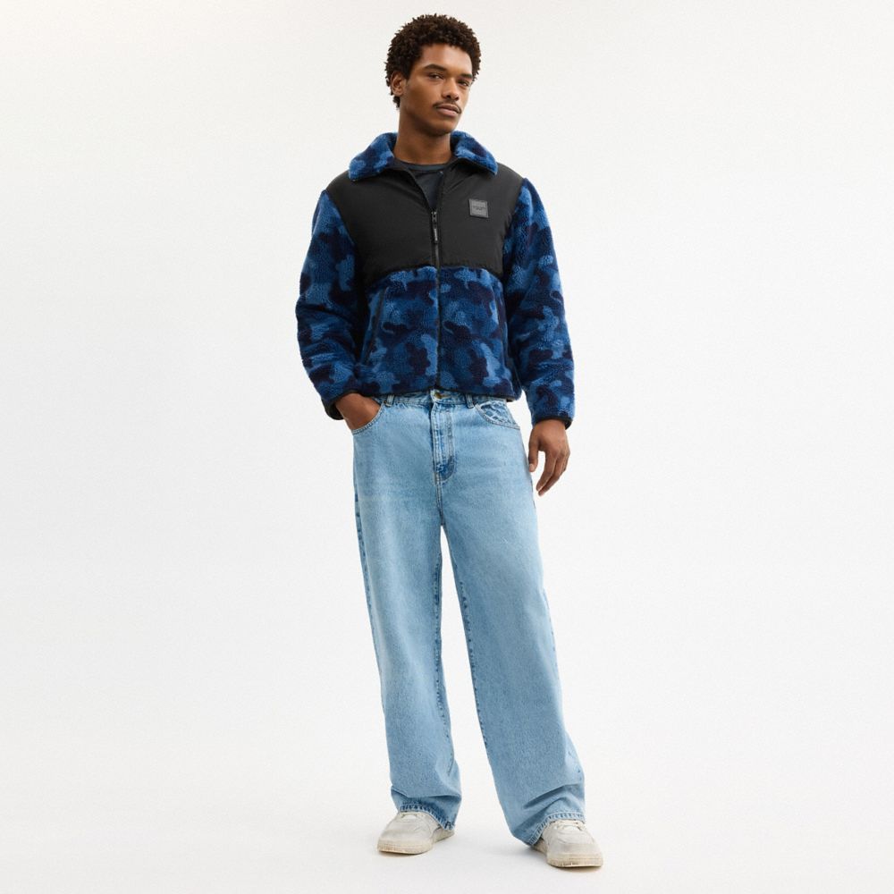 Coach Sherpa Jacket Blue Camo