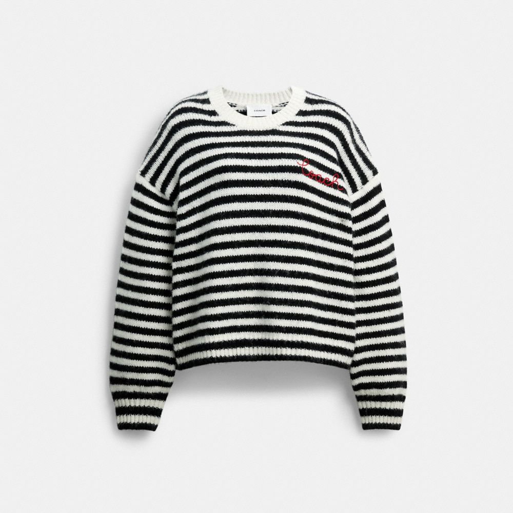 Coach Coach Striped Sweater Black Cream