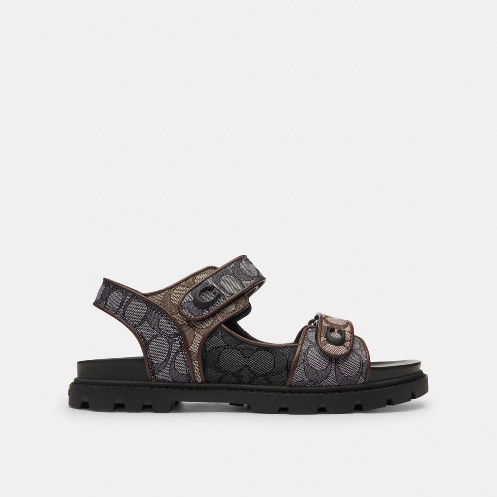Coach Platform Sandal In Signature Jacquard Multi
