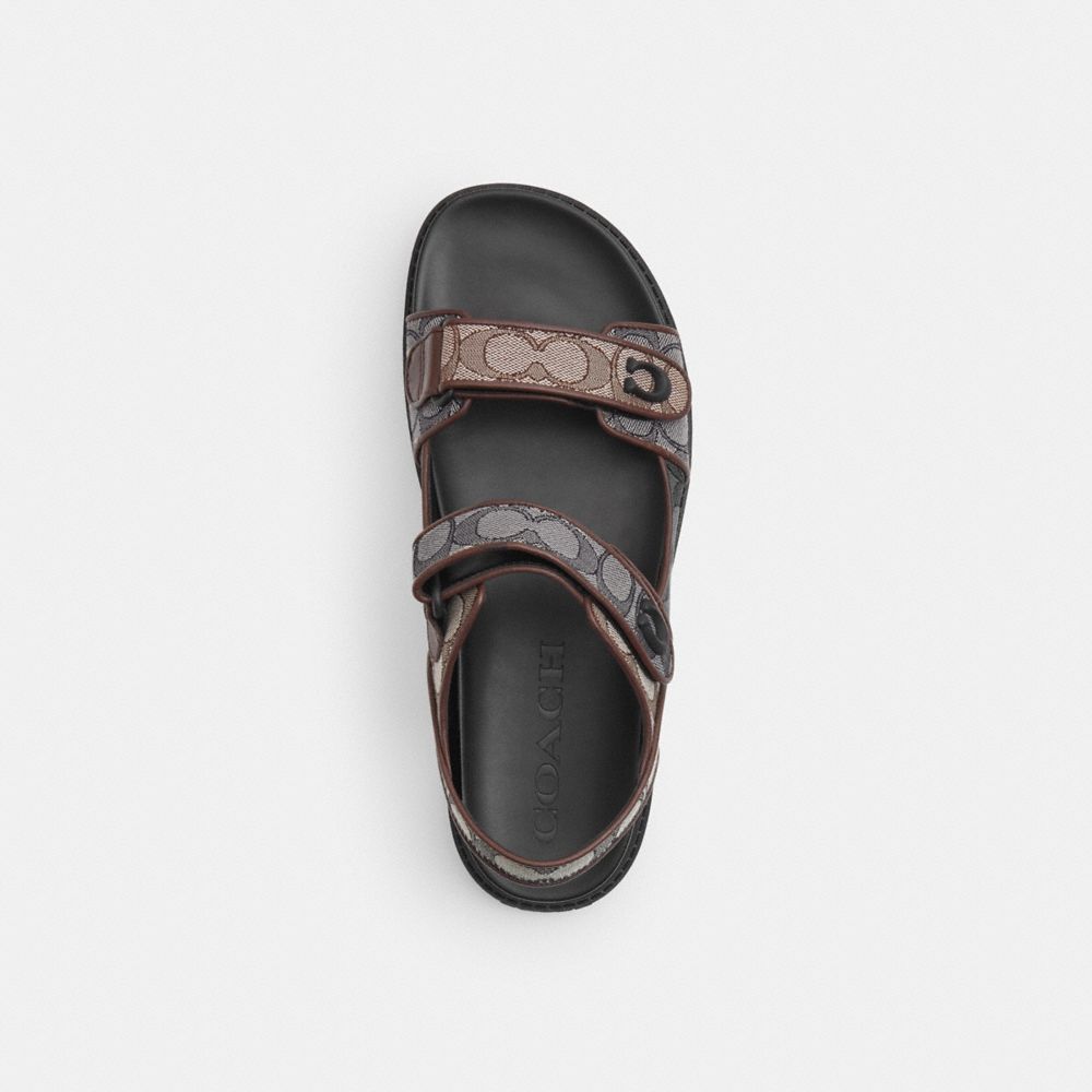 Coach Platform Sandal In Signature Jacquard Multi