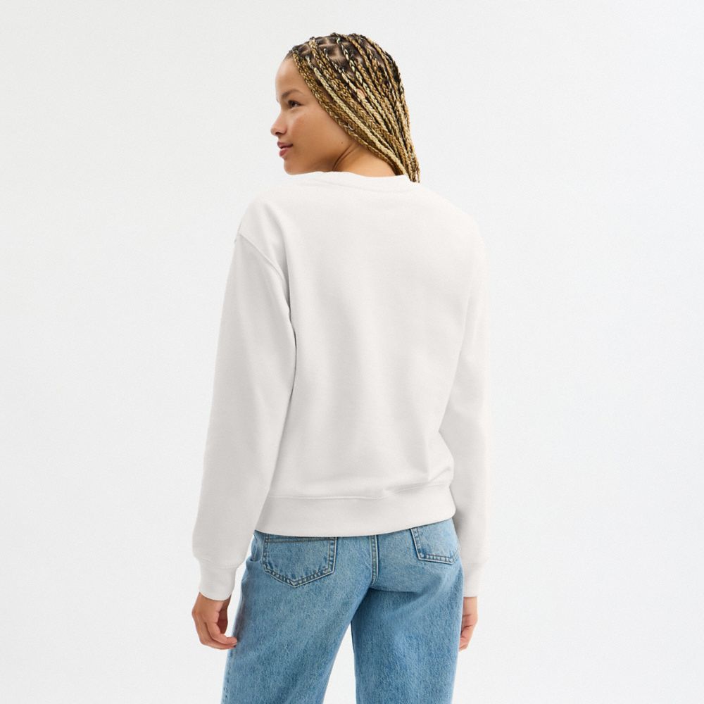 Coach Signature Square Crewneck Sweater White