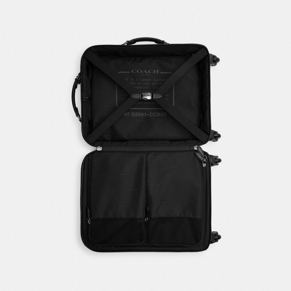 Coach Wheeled Carry On In Signature Canvas Charcoal