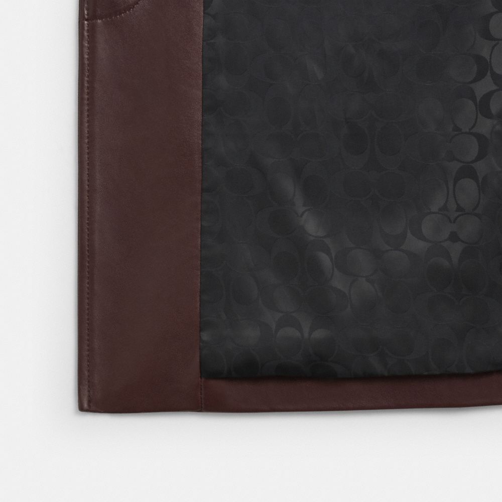 Coach Leather Balmacaan Merlot