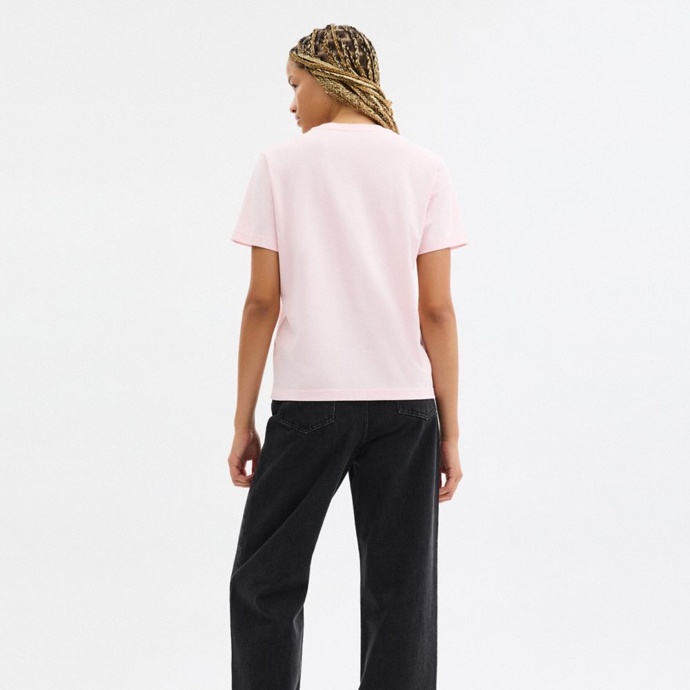 Coach Signature Square T Shirt Light Pink