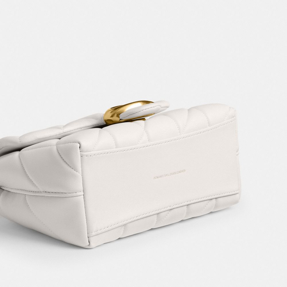 Coach Tabby Top Handle Bag With Quilting Brass Chalk
