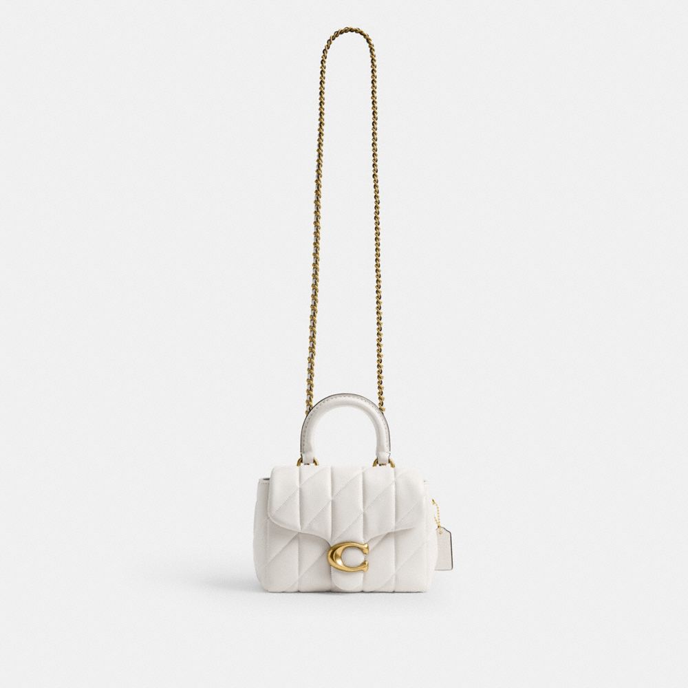 Coach Tabby Top Handle Bag With Quilting Brass Chalk