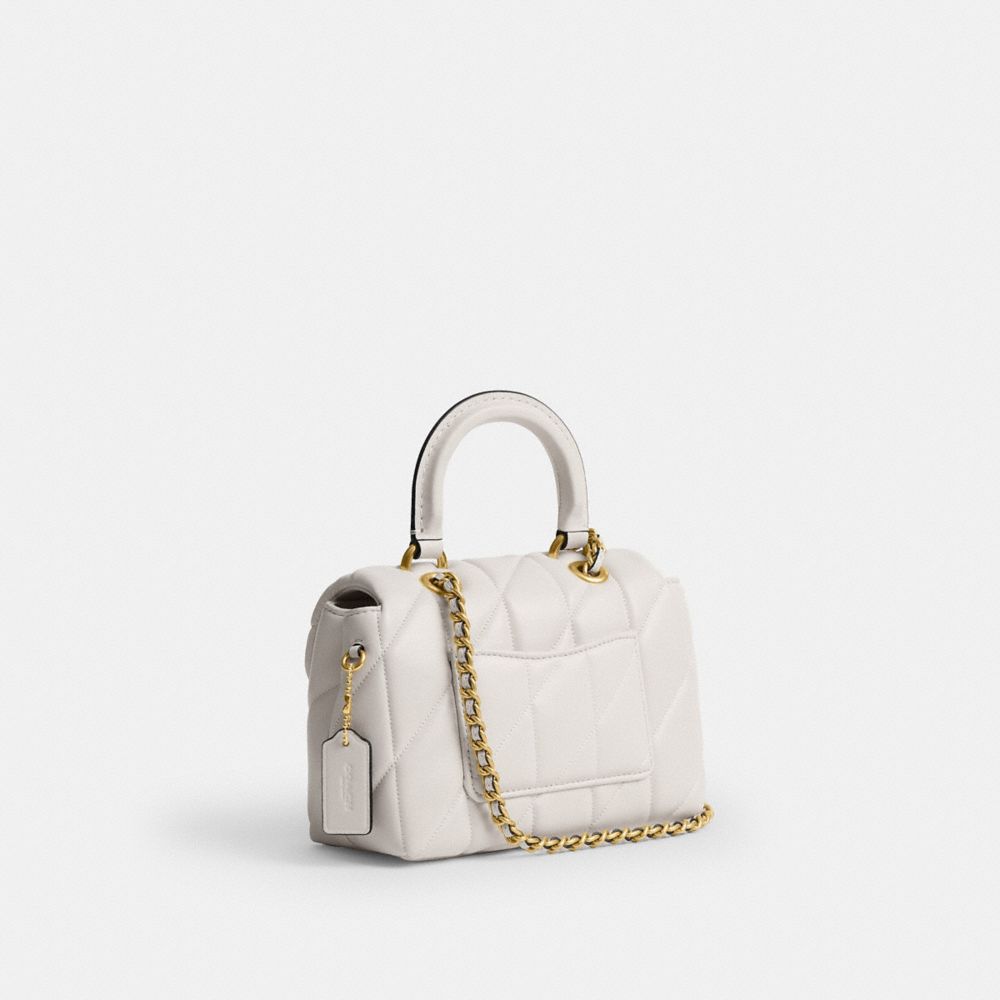 Coach Tabby Top Handle Bag With Quilting Brass Chalk