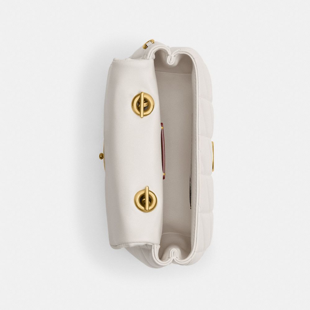 Coach Tabby Top Handle Bag With Quilting Brass Chalk