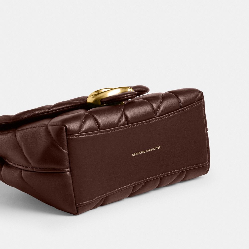 Coach Tabby Top Handle Bag With Quilting Brass Maple