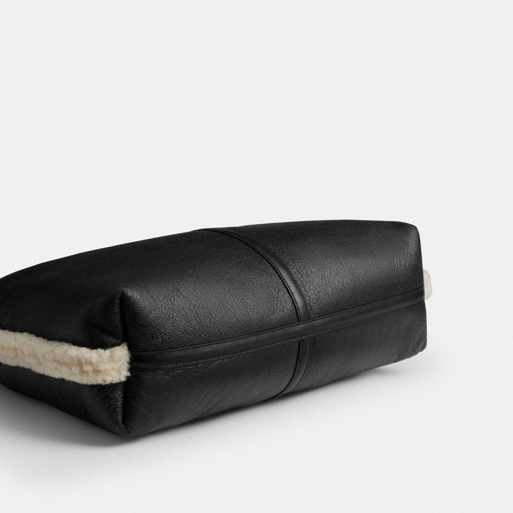 Coach Brooklyn Shoulder Bag 39 In Shearling Brass Black Natural