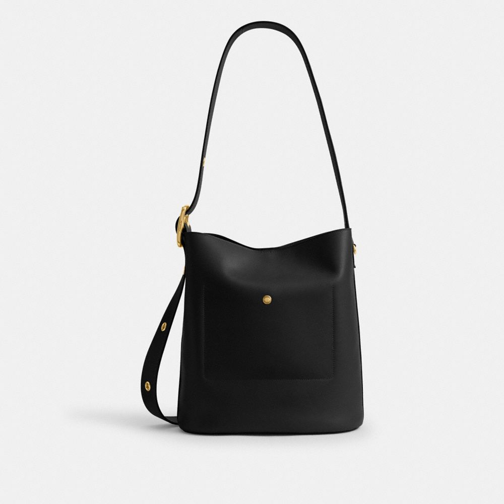 Coach Bleecker Bucket Bag Brass Black