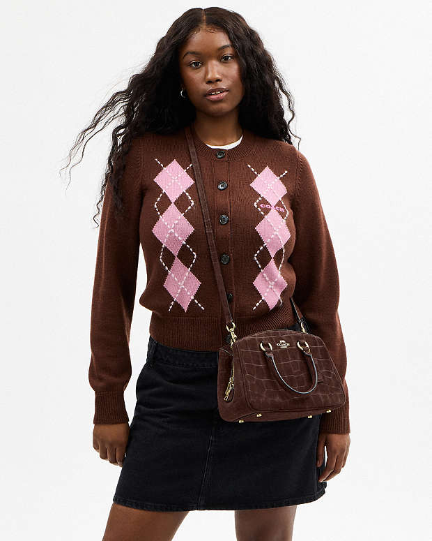 Savannah Small Carryall Bag Embossed Crocodile-Gold-Maple Embossed Crocodile-Gold-Maple