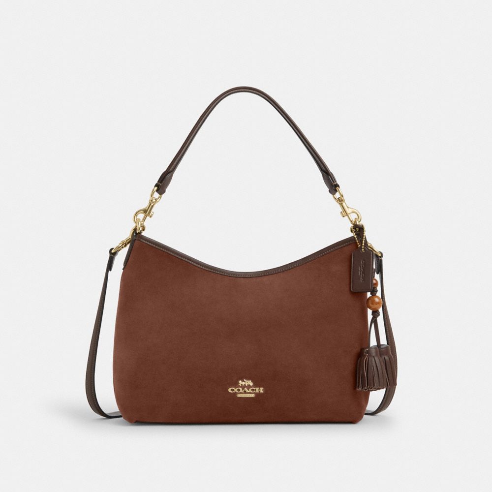 Coach Laurel Shoulder Bag With Tassels Im Vintage Brown Maple