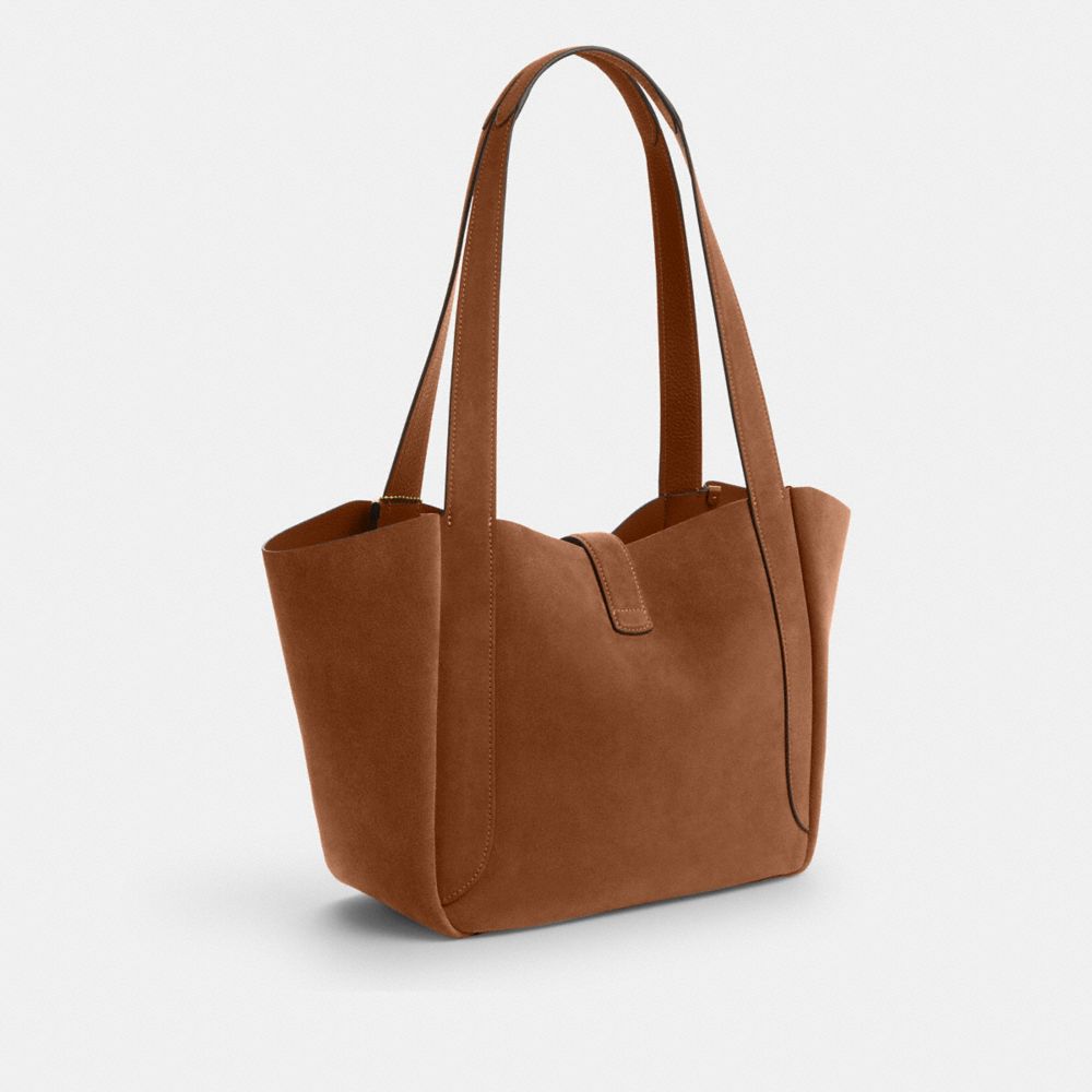 Coach Hadley Turnlock Tote Bag Gold Sienna