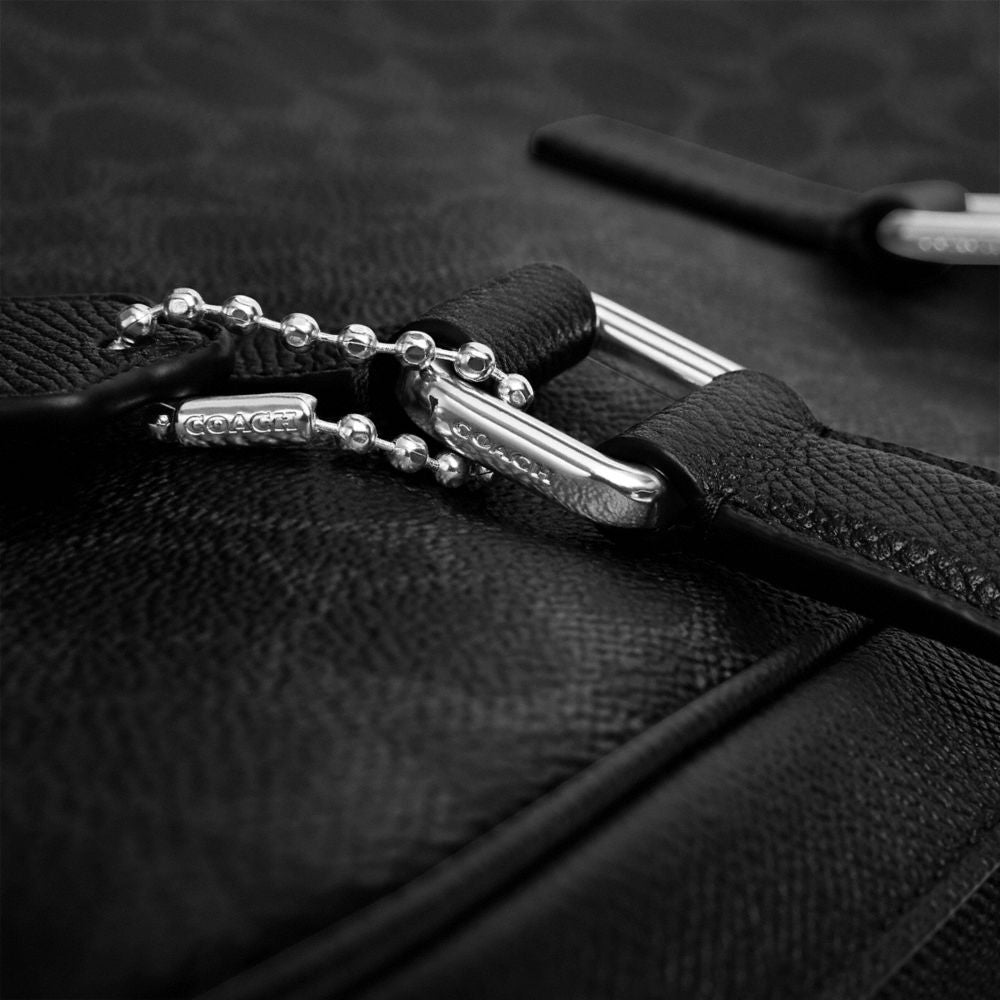 Coach Caden Brief Bag In Signature Canvas Black Signature