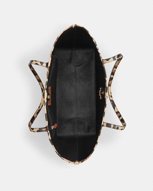 City Tote Bag In Signature Canvas With Leopard Print Pebbled Leather-Im-Walnut-Leopard Multi Pebbled Leather-Im-Walnut-Leopard Multi