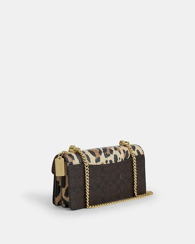 Klare Envelope Crossbody Bag In Signature Canvas With Leopard Print Pebbled Leather-Im-Leopard-Walnut Multi Pebbled Leather-Im-Leopard-Walnut Multi