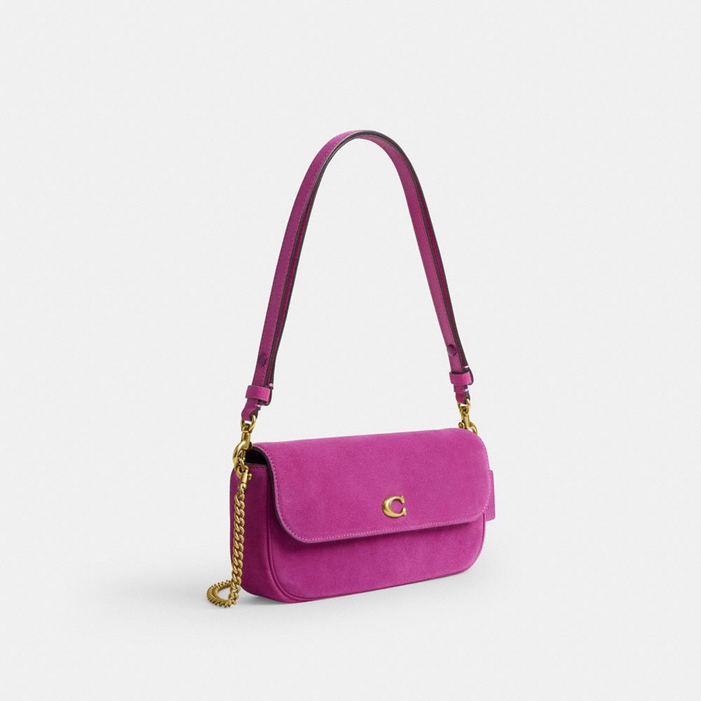 Coach Brook Flap Chain Bag Brass/Magenta