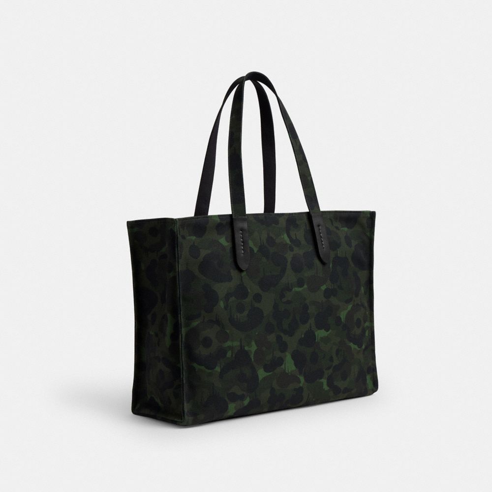 Coach Tote With Camo Print And Rexy Army Green Multi