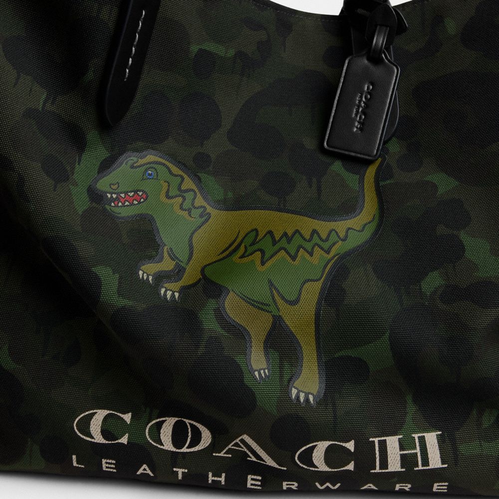 Coach Tote With Camo Print And Rexy Army Green Multi