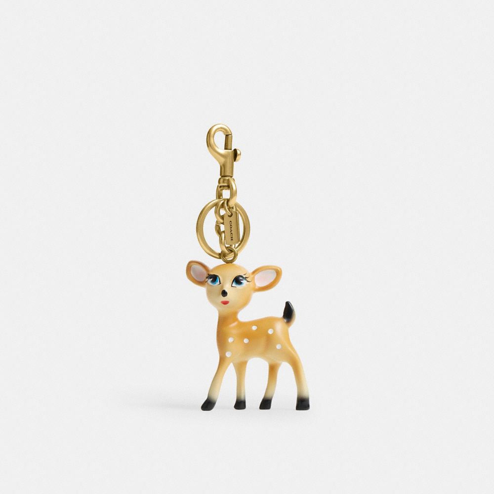 Coach Deer Bag Charm Brass Tan
