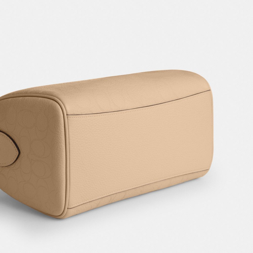 Coach Rowan Satchel Bag In Signature Leather Gold Oat