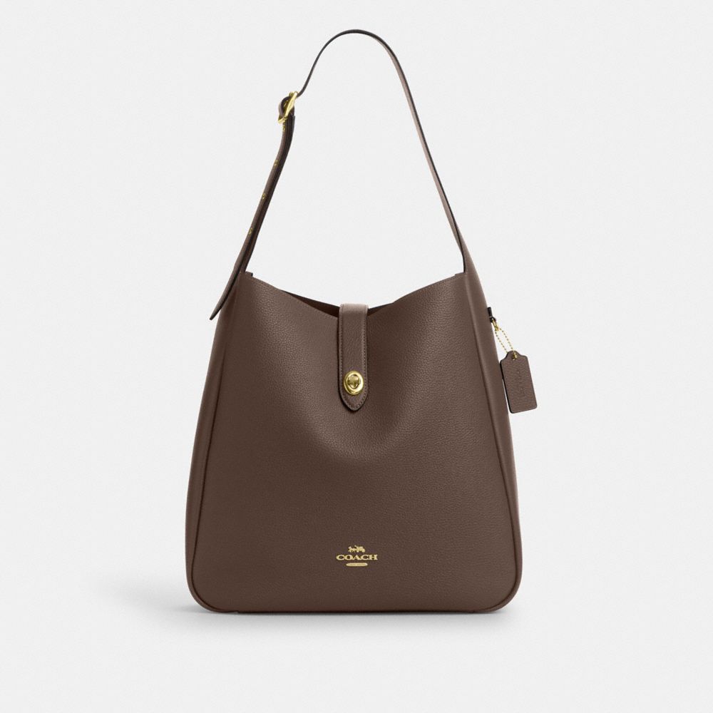 Coach Hadley Large Shoulder Bag Gold Dark Stone