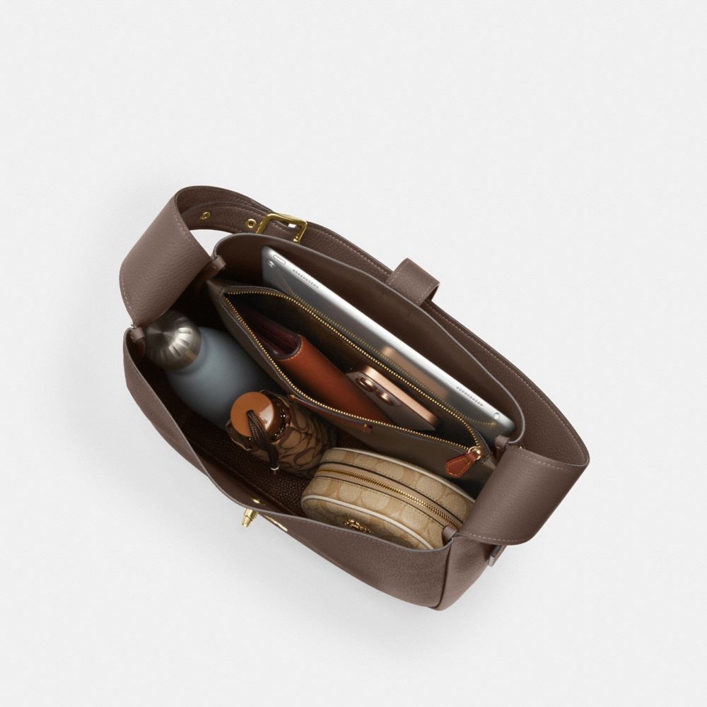 Coach Hadley Large Shoulder Bag Gold Dark Stone