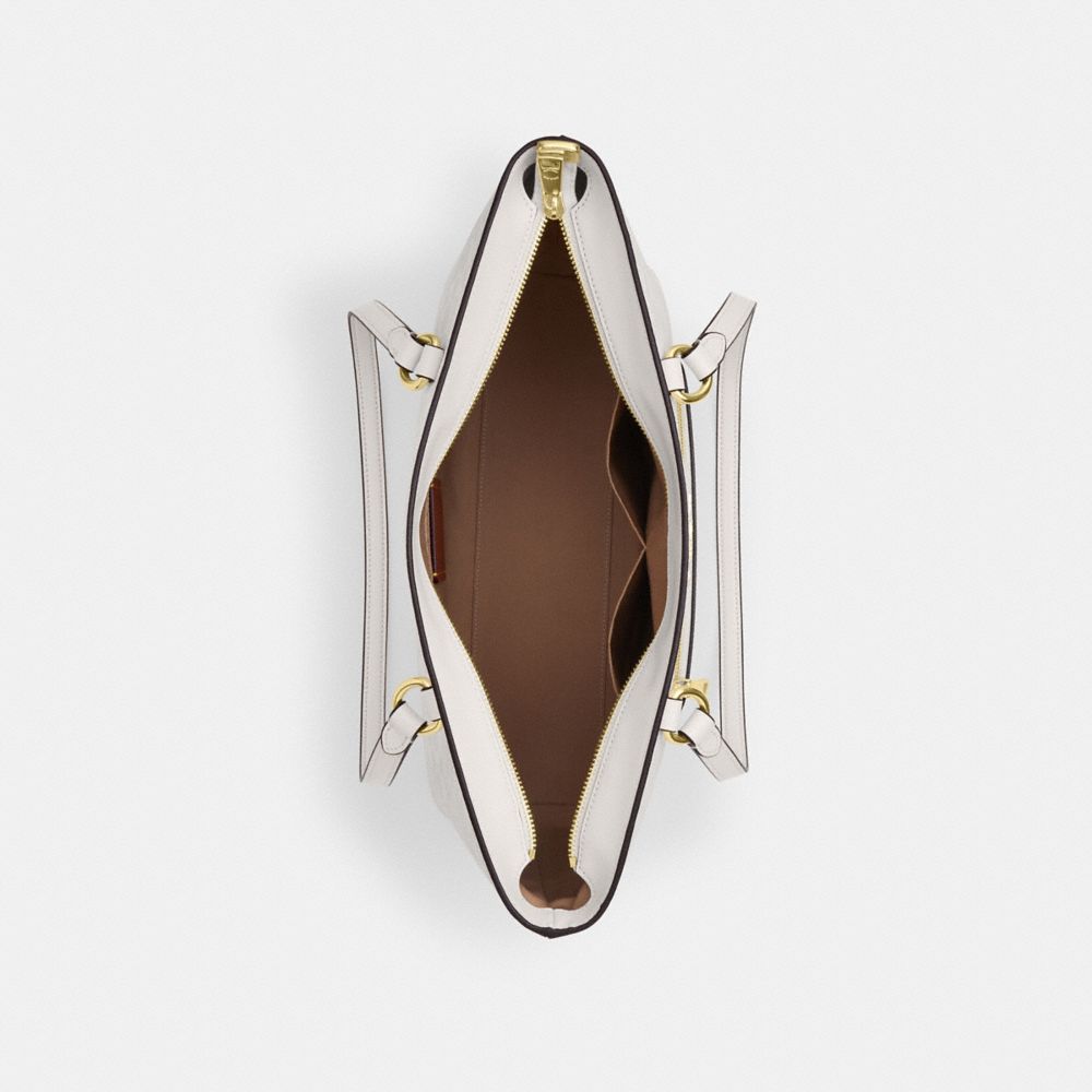 Coach Station Tote Bag In Signature Canvas Gold White Chalk