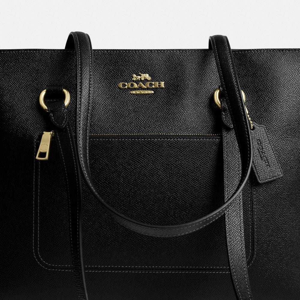 Coach Station Tote Bag Gold Black