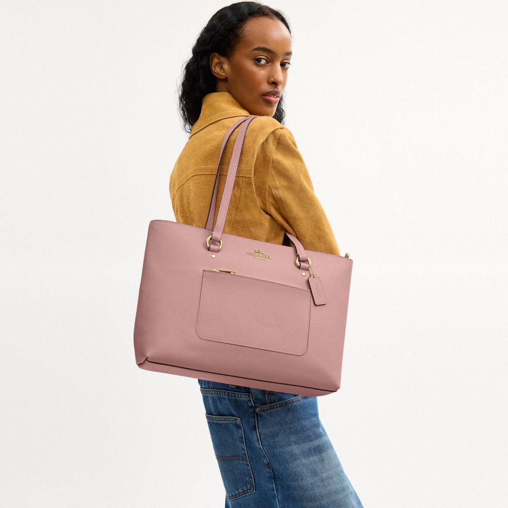 Coach Station Tote Bag Gold Carnation
