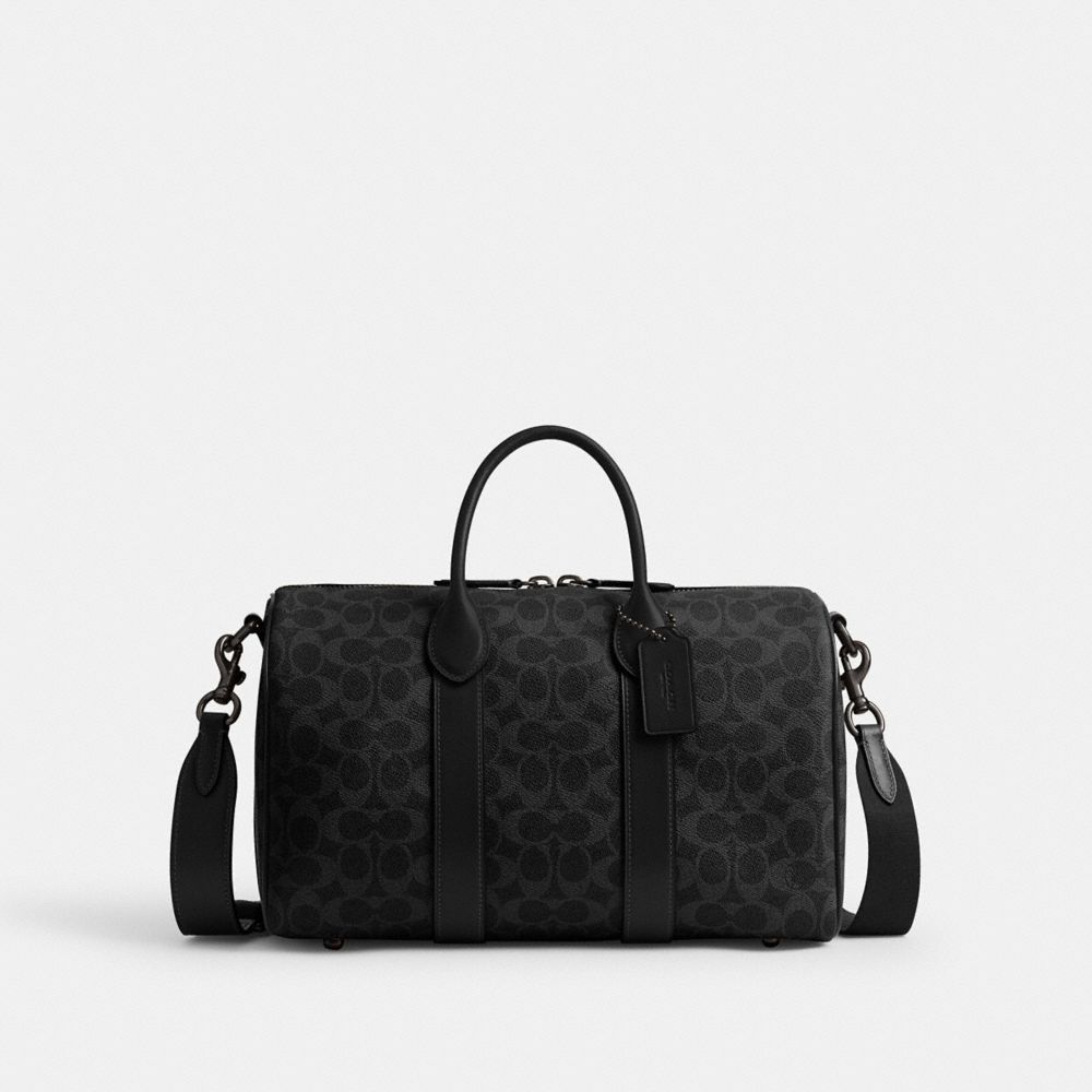 Coach Compass Bag 35 In Signature Canvas Black Signature