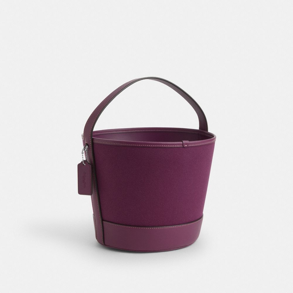 Coach Trick Or Treat Bucket With Halloween Owl In Regenerative Cotton Lh Plum