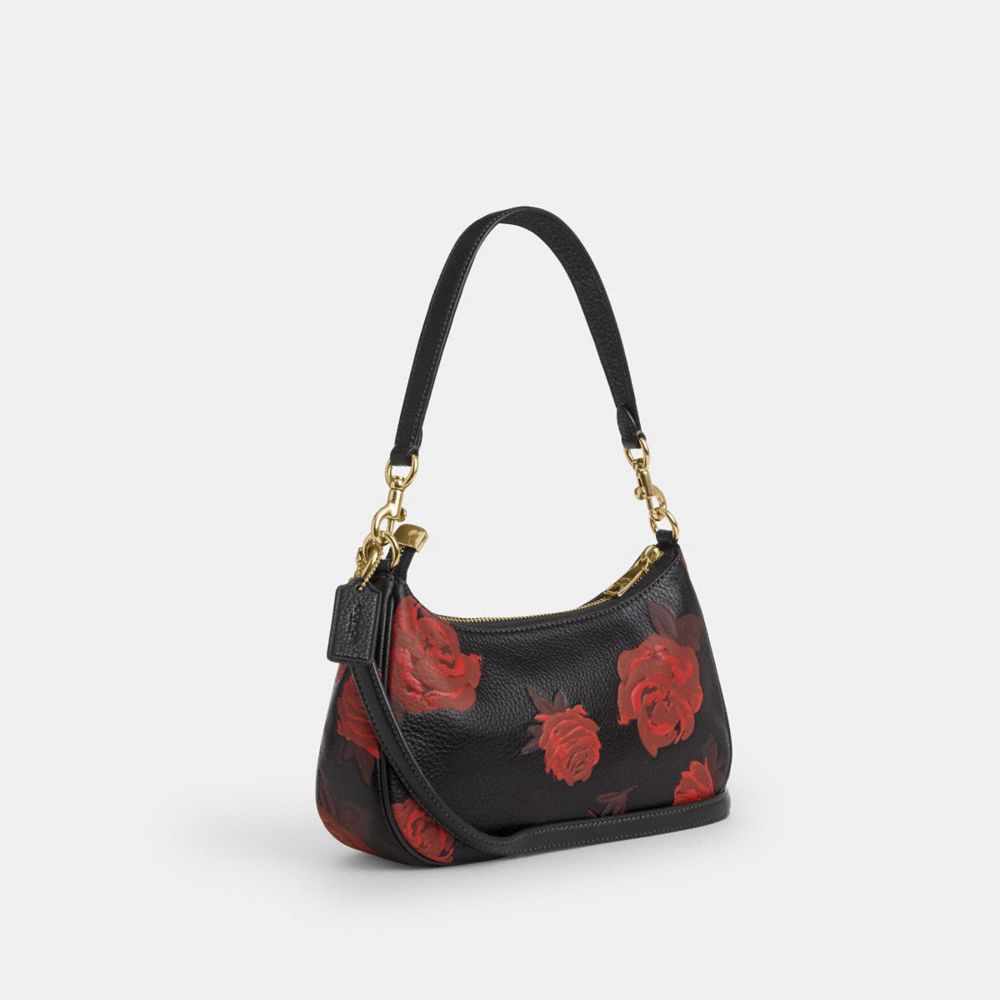 Coach Teri Shoulder Bag With Floral Print Im Black Red