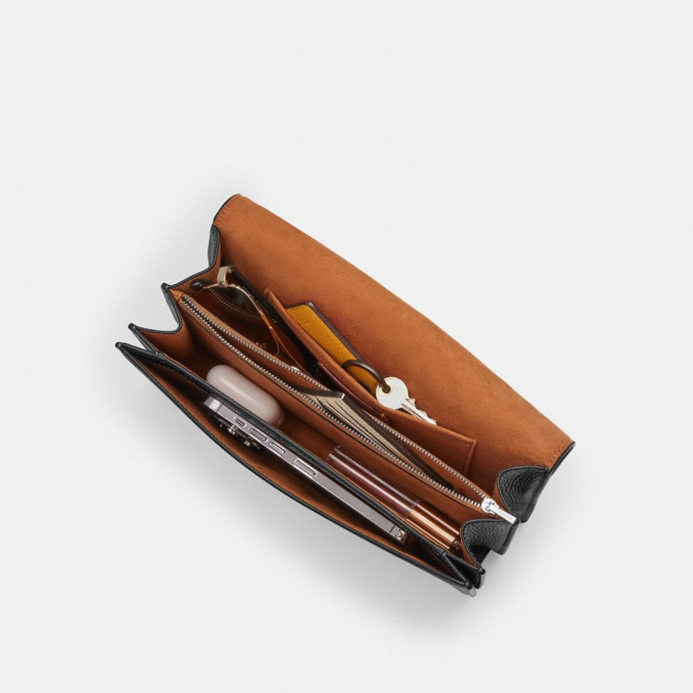 Coach Klare Envelope Crossbody Bag With Rivets Silver Black Multi